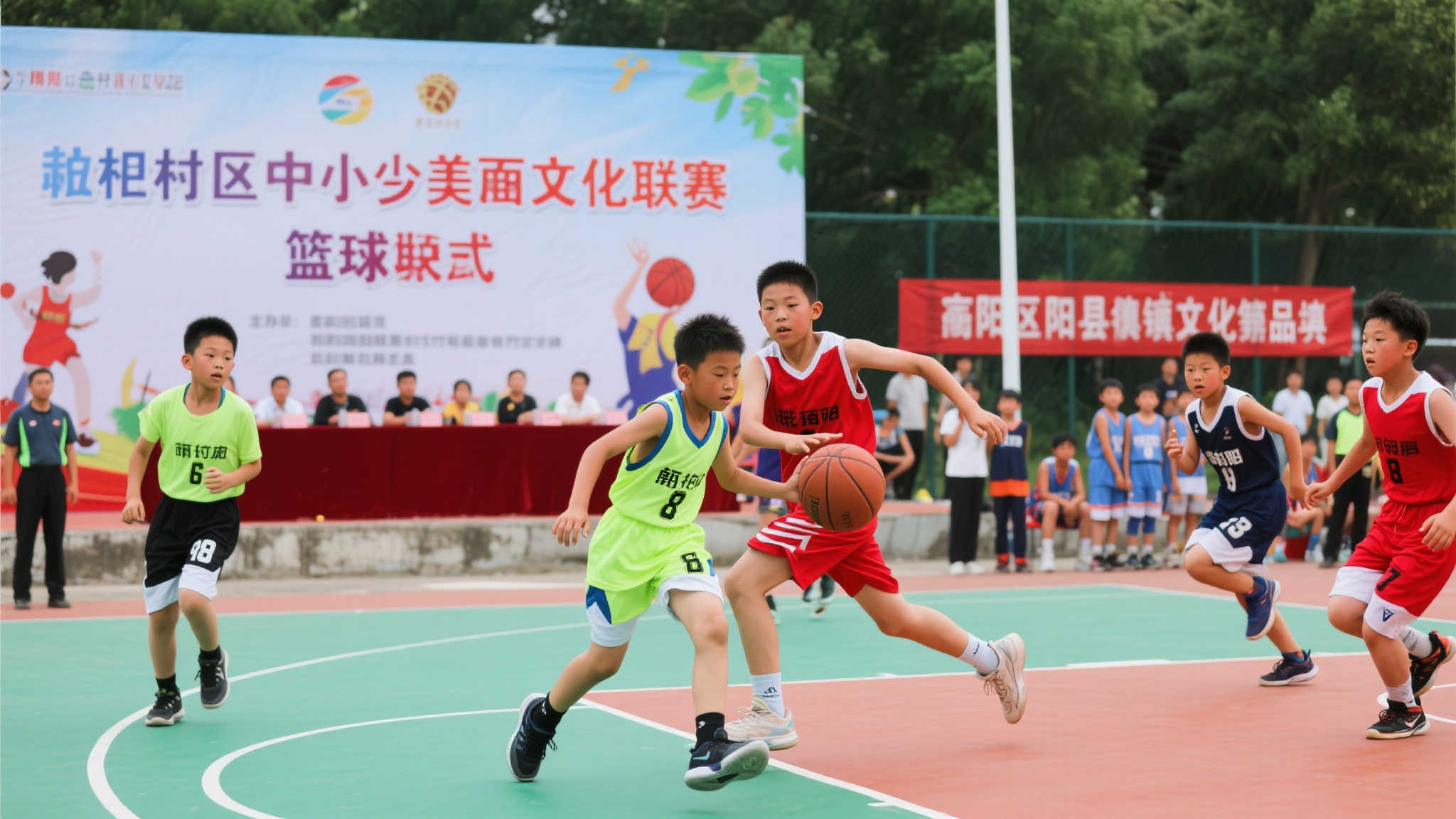 阜阳阜南：朱寨镇第三届中小学生篮球联赛火热开赛